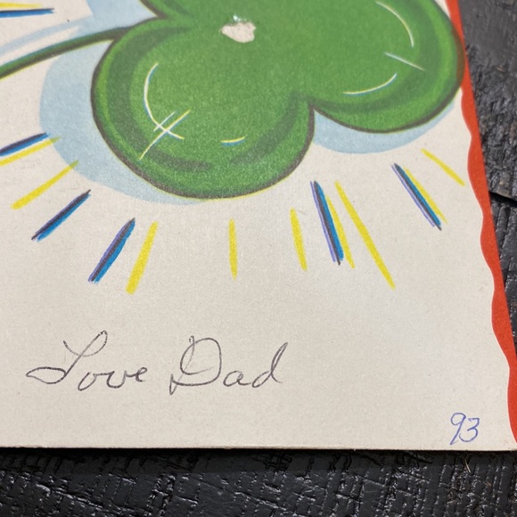 Vintage Style Happy Birthday Card with Dog and Shamrock! - Picture 4 of 6